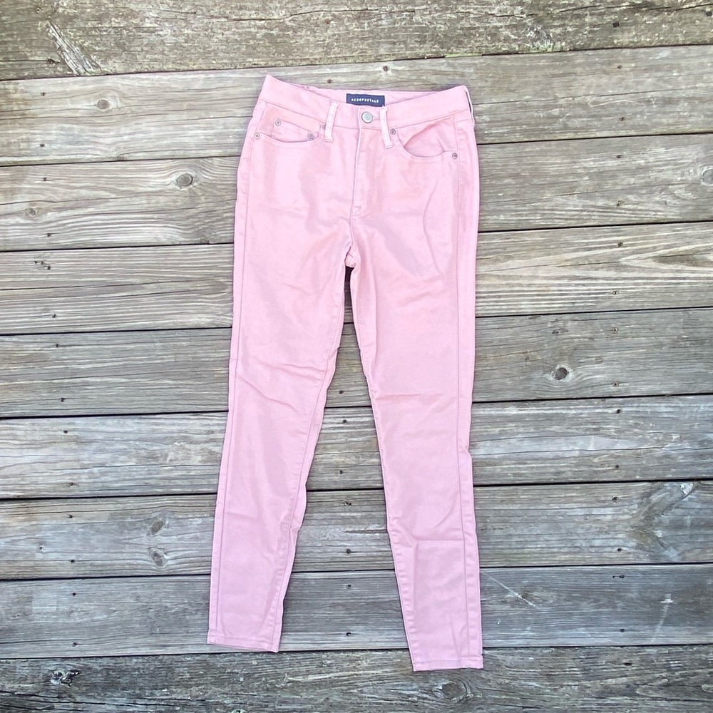 Aeropostale pink high waist skinny jeans size 4 regular